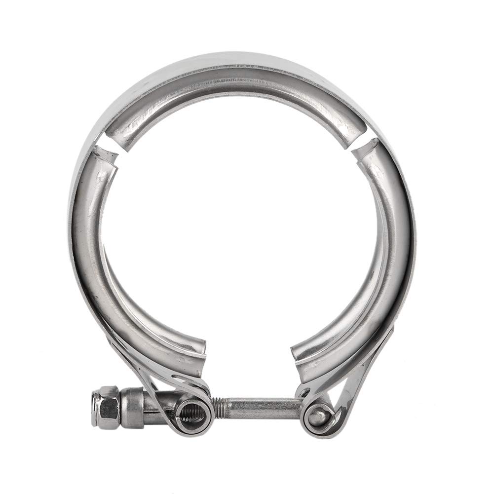 Universelle 2,5-Zoll-63-mm-M6-Fallrohr-Auspuffschelle, Auto-V-Band-Turbo-Edelstahl mit Milden Männlichen und Weiblichen Flanschen für Downpipes, Racing-Pickup-Truck-Austausch Universelle 2,5-Zoll-63-mm-M6-Fallrohr-Auspuffschelle, Auto-V-Band-Turbo-Edelstahl mit Milden Männlichen und Weiblichen Flanschen für Downpipes, Racing-Pickup-Truck-Austausch von Yosoo Health Gear