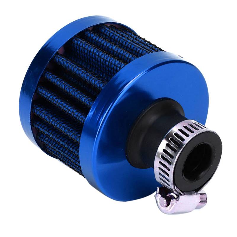 Vent Kurbelgehäuseentlüftung, 13mm/0.5in Mini Air Intake Filter Vent Kurbelgehäuseentlüftung Universal Autozubehör (Noire)(Blau) von Yosoo