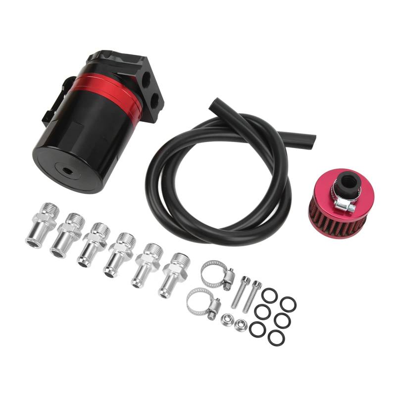 Yosoo Oil Catch Can, Auto Oil Catch Can Interne Schallwand Doppelkammerfilter Aluminiumlegierung Motorschutz Universal (Rot) von Yosoo