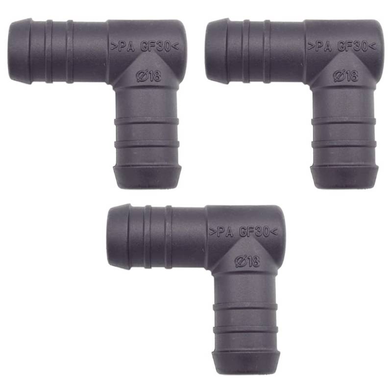 3 x YOU.S Original Schlauchverbinder Zwischenstück RGV Ø 18 mm 90° Winkel - L Form von You.S