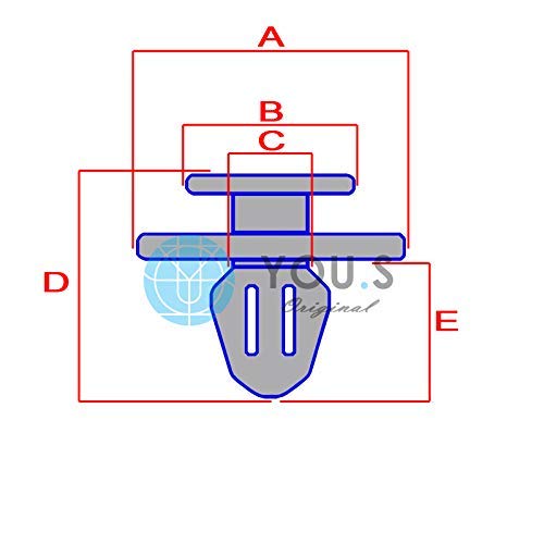30 x YOU.S Original Türschwellen Schweller Befestigung Clips Ø 6 mm - 82491303 von You.S