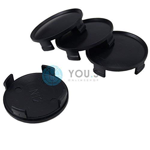 4 x Nabenkappen Nabendeckel Felgendeckel Schwarz Aussen 74 mm Innen 71 mm RIAL N12 von You.S