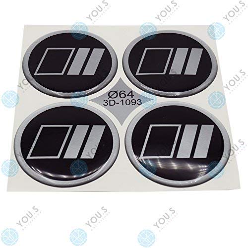 4 x YOU.S Nabenkappen Silikon Aufkleber 64,0 mm - schwarz silber selbstklebend 4 x YOU.S Nabenkappen Silikon Aufkleber 64,0 mm - schwarz silber selbstklebend von You.S