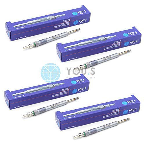 4 x YOU.S Original Glühkerze für 5 Volt 119 mm Länge 4 mm PIN M9 x 1-55238404 von You.S