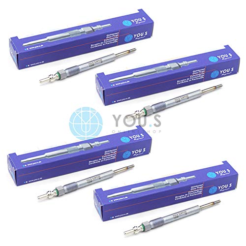 4 x YOU.S Original Glühkerzen 5 Volt 119 mm Länge 4 mm PIN M9 x 1-55238404 von You.S