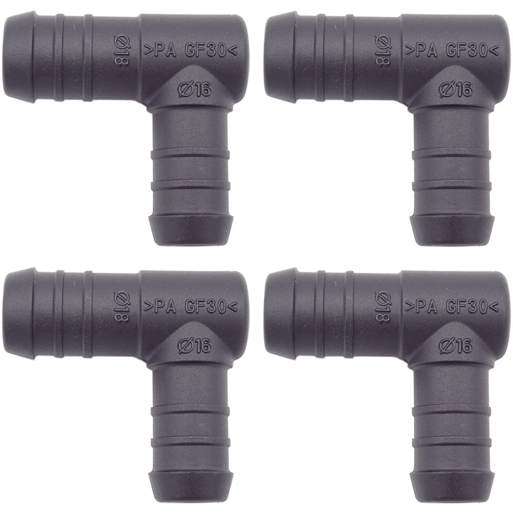 4 x YOU.S Original Schlauchverbinder Zwischenstück RGV Ø 16x18 mm 90° Winkel - L-Form Reduzierer von You.S