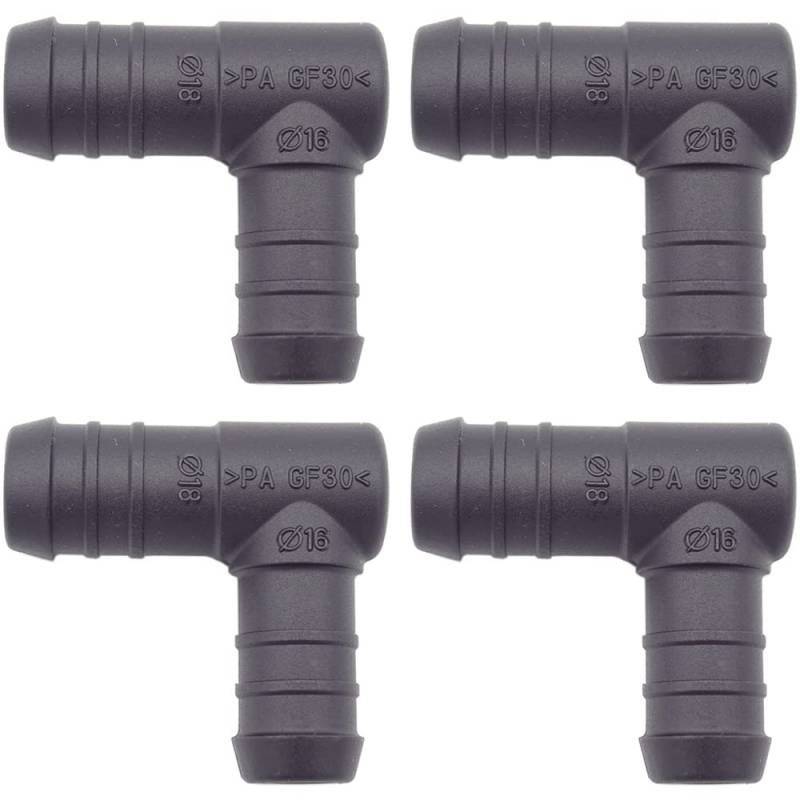 4 x YOU.S Original Schlauchverbinder Zwischenstück RGV Ø 16x18 mm 90° Winkel - L-Form Reduzierer von You.S