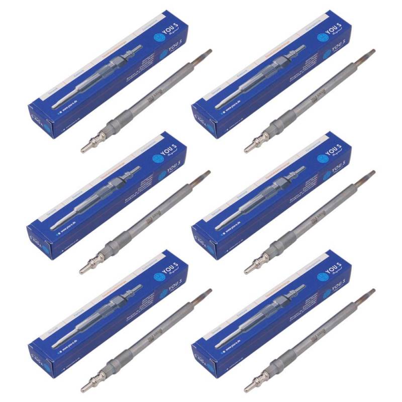 6 x YOU.S Original Glühkerze 7 Volt Länge: 159 mm Gewindemaß: M10 x 1,0 mm - A0011597301 von You.S