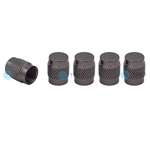 YOU.S Alu Ventilkappen Dunkel Grau mit Dichtung Ventil Kappen Abdeckung für Auto PKW LKW (5 Stück) von You.S