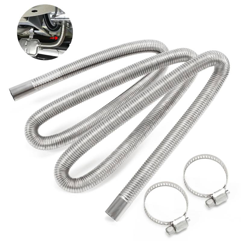 Chauffage auxiliaire de tuyau d'échappement, tuyau d'échappement de 100 cm, tuyau d'échappement de chauffage auxiliaire en acier inoxydable de voiture (2M) von Youkly