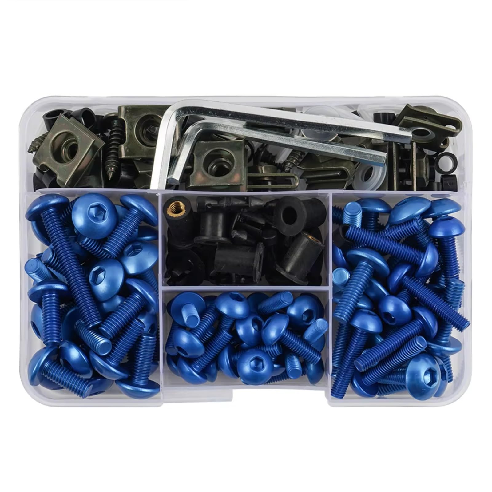 Kompatibel Mit YZF Für R1 Für R15 190 Stück Motorrad-Verkleidungsschrauben Befestigungsclip-Schraube Motorradschrauben Motorrad Schraubenset(Blue) von Youmero