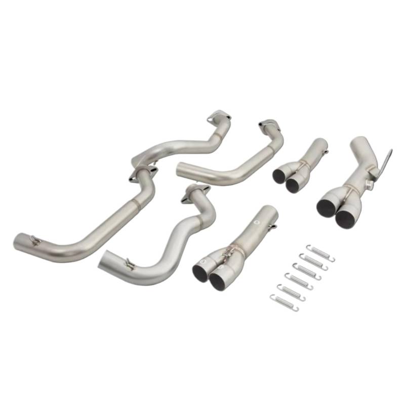 Motorrad Auspuffrohr Für Ninja Für Z900 A2 2018 2019 2020 2021 2022 2023 2024 Motorradauspuff Für Fluchtsysteme Header Front Link Pipe Für Connect Schalldämpfer(Silver) von Youmero