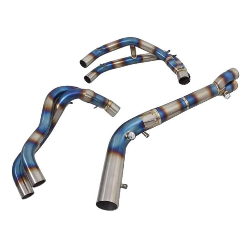 Motorrad Auspuffrohr Für ZX4R ZX4RR 2023 Motorradauspuff Für Escape Modify Front Link Pipe Für Connect Schalldämpfer Motorradauspuff Link Für Connect Pipe(Blue) von Youmero