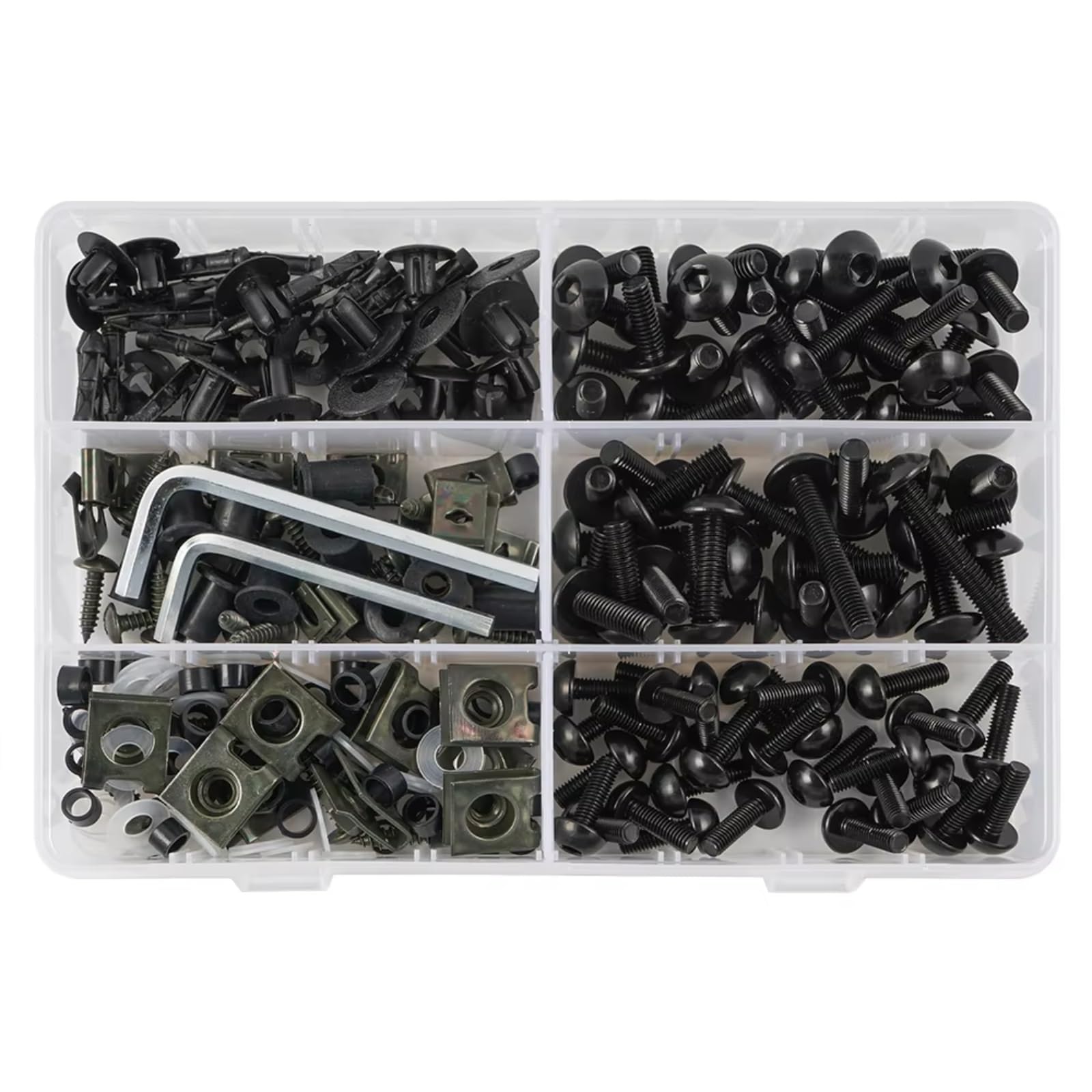 Youmero Kompatibel Mit Aprilia Motorradzubehör Verkleidungsschrauben-Set, Motorrad-Verkleidungsschrauben-Set, Befestigungsclips, 253 Stück Motorrad Schraubenset(Black) von Youmero