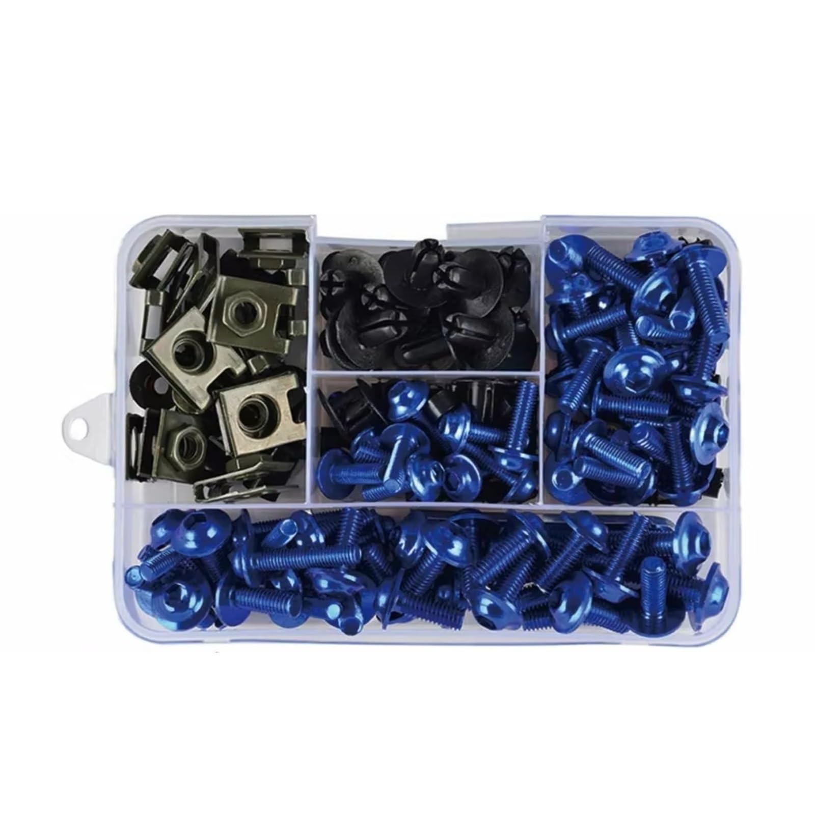 Youmero Kompatibel Mit CBR Für 650R Für 500R Motorradschrauben Aluminium Verkleidungsschrauben Schraubensatz Mutternklammern Motorrad Schraubenset(Blue) von Youmero