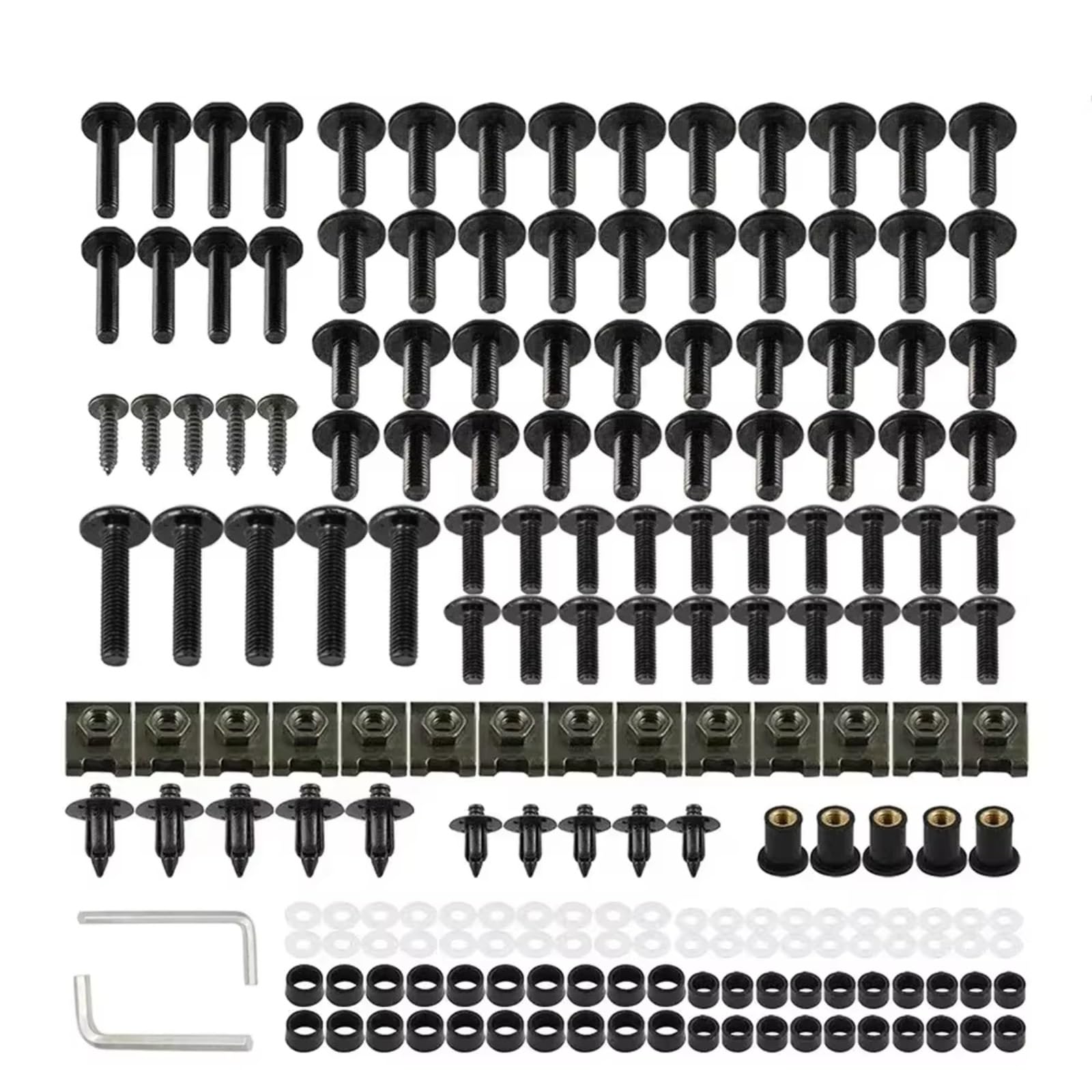 Youmero Kompatibel Mit CBR600RR CBR900RR Für CBR929RR Für CBR1000RR Für CBR 600R, Verkleidungsschrauben-Set, Karosserieschrauben, Mutter Motorrad Schraubenset(Black) von Youmero