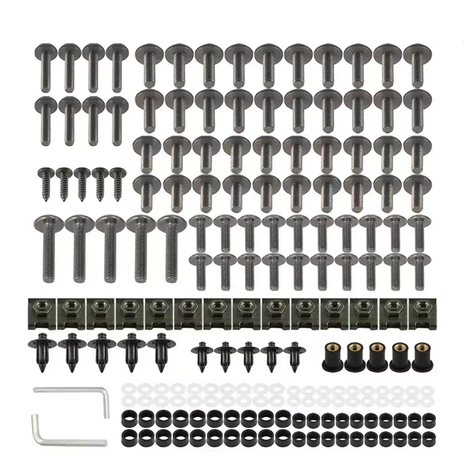 Youmero Kompatibel Mit CRF250L Für CRF300 Für CRF300L Für Rally CR 85R 125R Für 250R 85RB Motorrad-Verkleidungsschrauben-Set, Schrauben-Set, Motorrad-Schrauben Motorrad Schraubenset(Gray) von Youmero