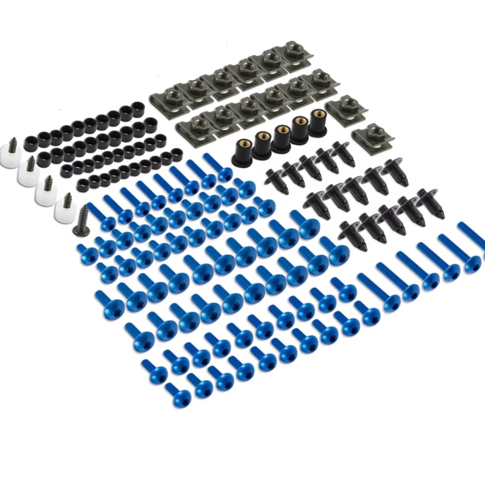Youmero Kompatibel Mit Ducati Für Multistrada 1000 1100 1200 749 999 848 1098 1198 190-teiliges Motorrad-Karosserieverkleidungsschrauben-Schrauben- Und Muttern-Set Motorrad Schraubenset(Blue) von Youmero