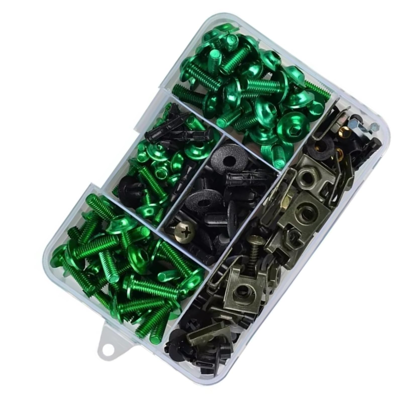 Youmero Kompatibel Mit Für Ninja 400 650 Für 1000sx Motorrad-Schraubensatz Verkleidungsschrauben Schraubensatz Mutternklammern Motorrad Schraubenset(Green) von Youmero