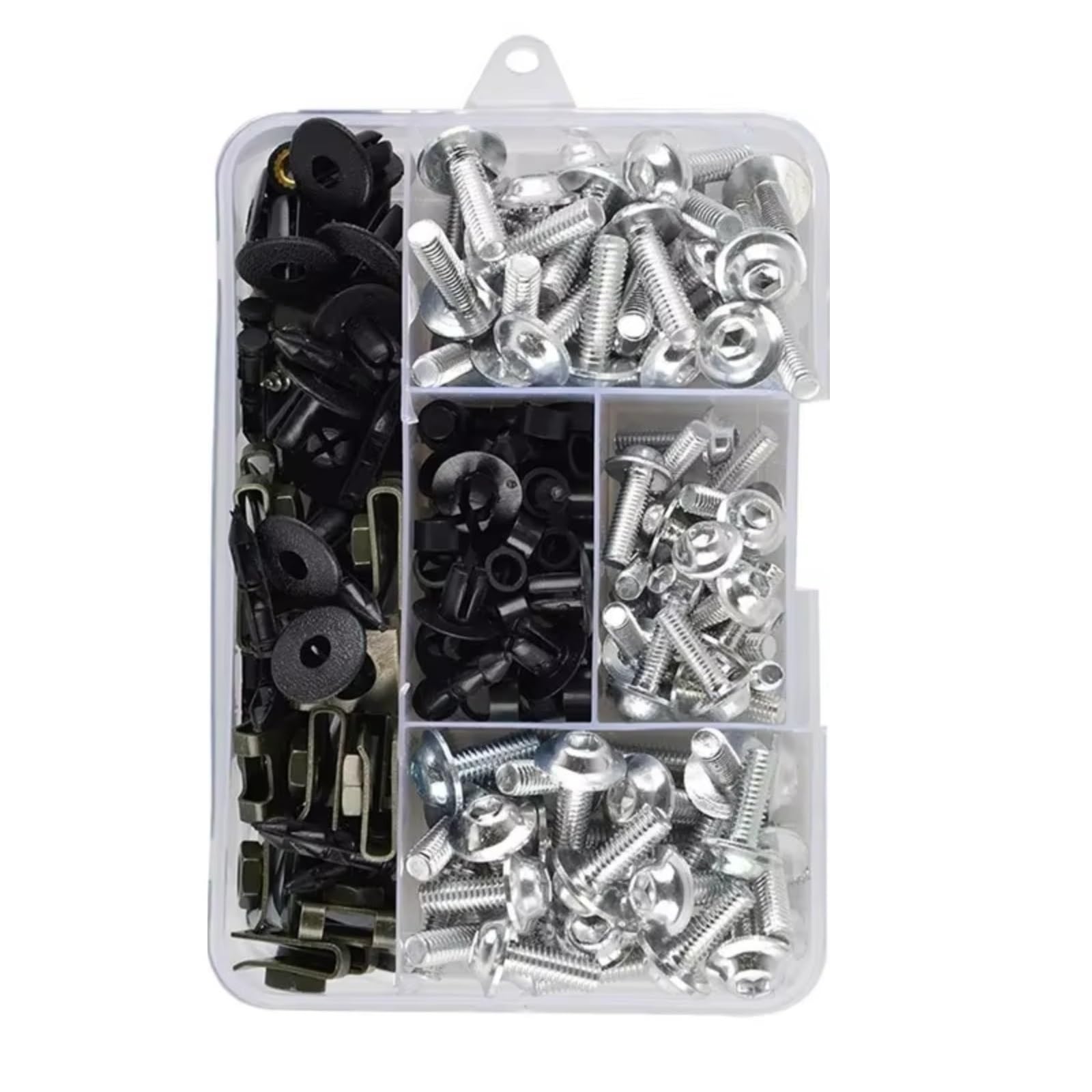 Youmero Kompatibel Mit Für Z1000R Für Z1000SX 195-teiliges Schrauben- Und Mutternset Motorradzubehör Verkleidungsschrauben Schraubensatz Mutternklammern Motorrad Schraubenset(Silver) von Youmero