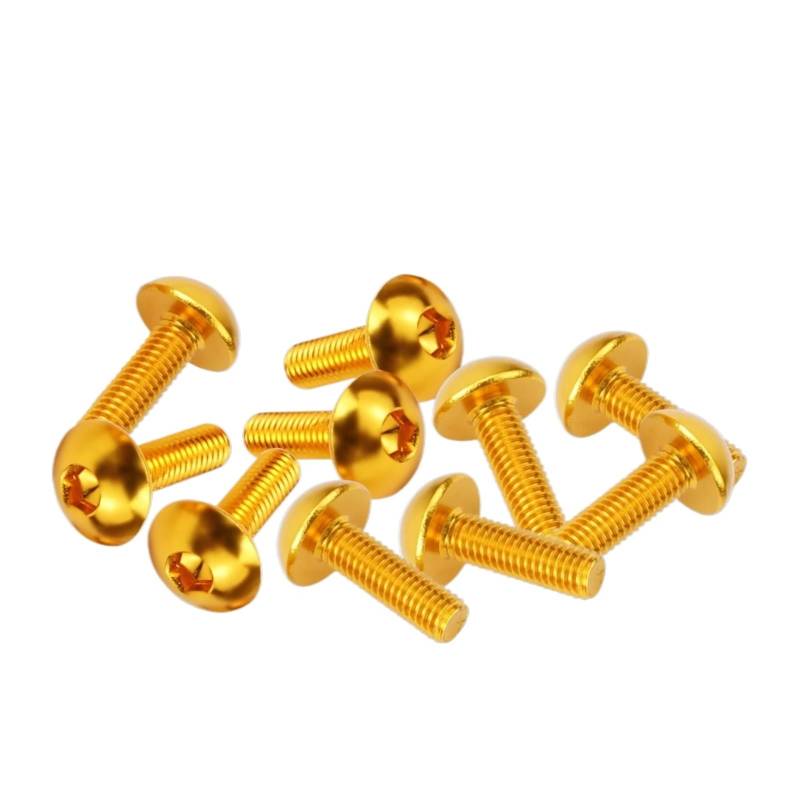 Youmero Kompatibel Mit Für ZRX1200 2004 Für Ninja Für ZX6R ZX636C 2005 Für Ninja Für ZX6R ZX636D 2006 Motorrad-Antriebs-Rundkopfschrauben-Set Motorrad Schraubenset(Yellow) von Youmero