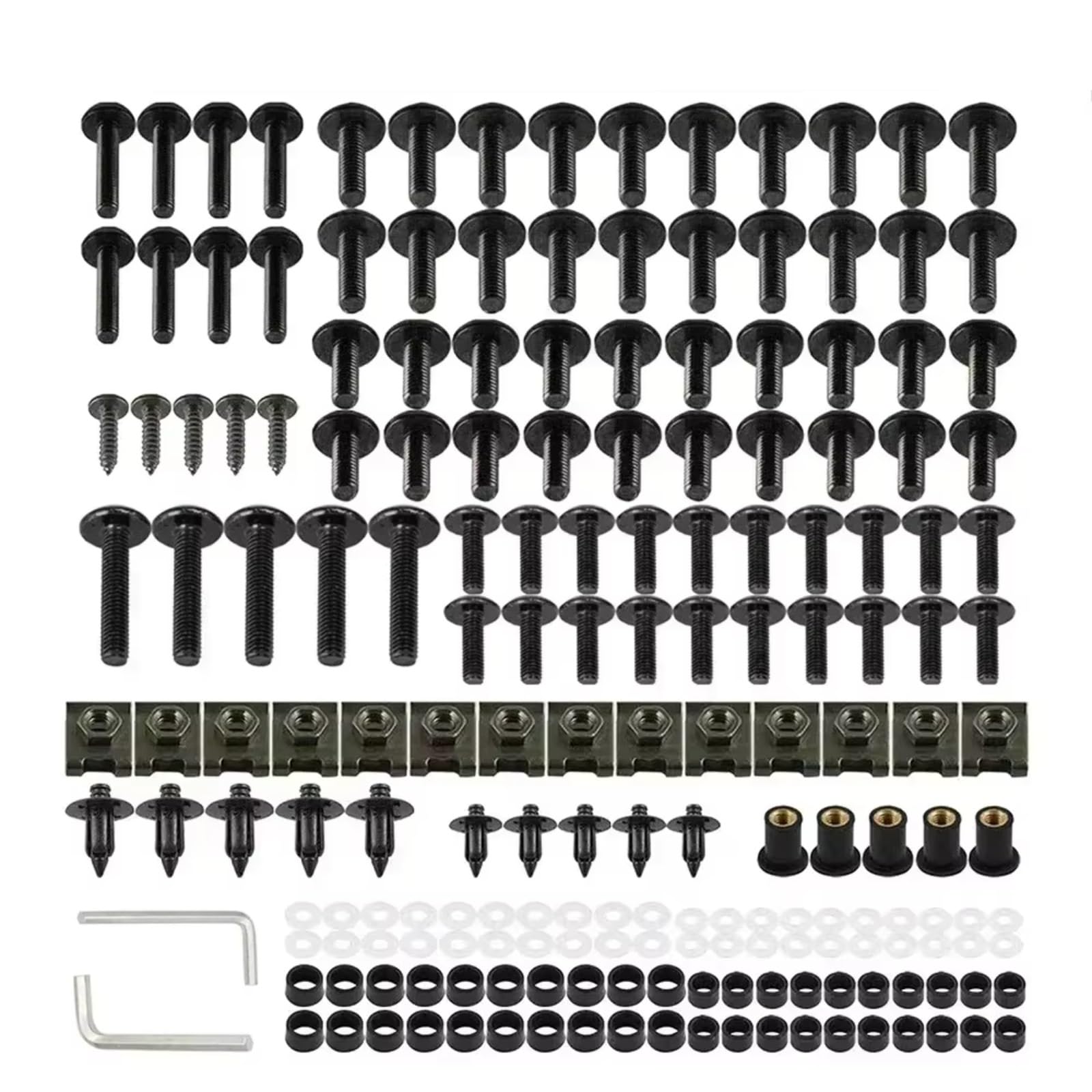 Youmero Kompatibel Mit Suzuki Für GSX-R1000A Für GSX-R1000FZ Für GSX-R750 Verkleidungsschrauben-Set, Schrauben-Set, Motorrad-Zubehör Motorrad Schraubenset(Black) von Youmero
