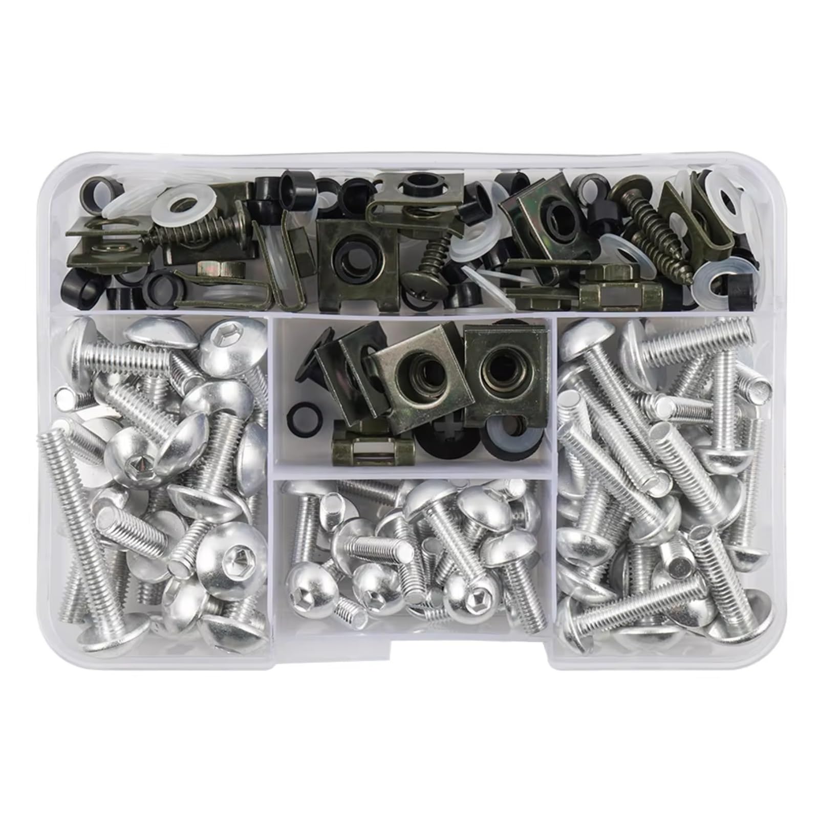 Youmero Kompatibel Mit Suzuki Motorrad-Verkleidungsschrauben-Set, Befestigungsclips, Schraube, 177-teiliges Motorrad-Schrauben-Set, Schrauben Und Muttern Motorrad Schraubenset(Silver) von Youmero