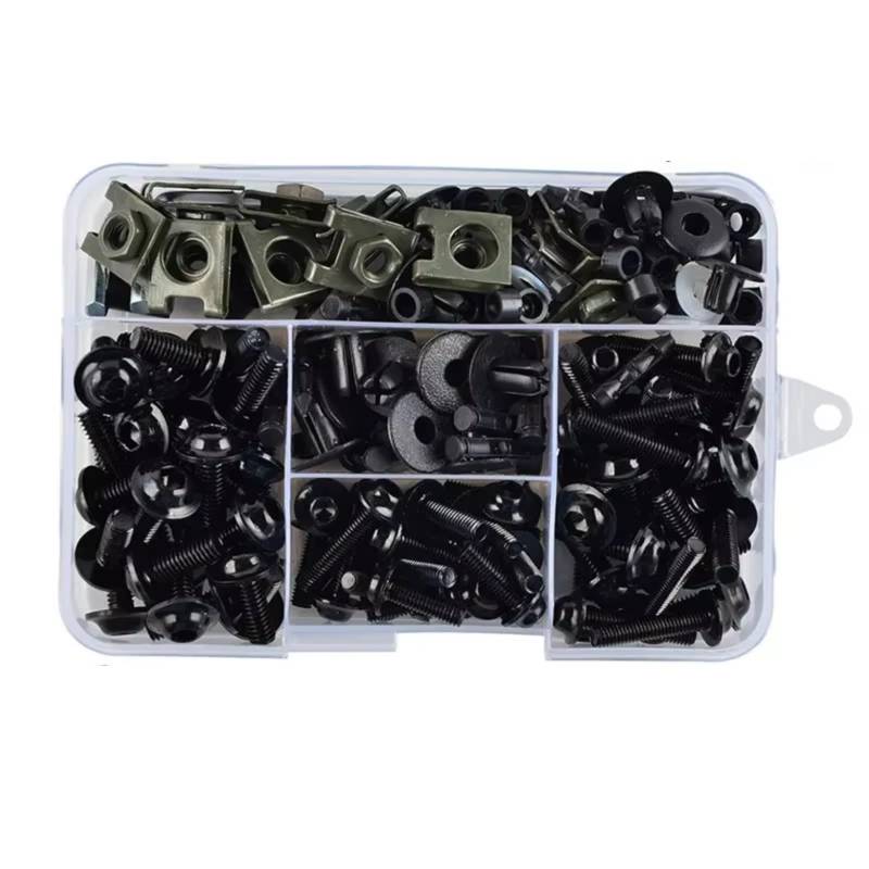 Youmero Kompatibel Mit Vespa Für GTS 250 300, Motorradzubehör, Aluminium-Verkleidungsbolzen, Schrauben-Set, Muttern-Clips Motorrad Schraubenset(Black) von Youmero
