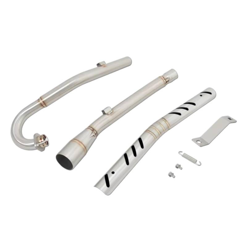 Youmero Motorrad Auspuffrohr Für Cross Für Cub110 CC110 2018 2019 2020 2021 2022 2023 Motorradauspuff Für Escape Moto Systeme Ändern Front Mittleren Link Rohr 51MM von Youmero