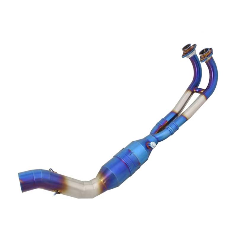 Youmero Motorrad Auspuffrohr Kompatibel Mit Yamaha Für Tmax 500 530 560 2017–2023 Komplettsystem-Motorradauspuff Modifizierungsanschluss 50,8 Mm Für Escape Front Link Pipe(Blue) von Youmero