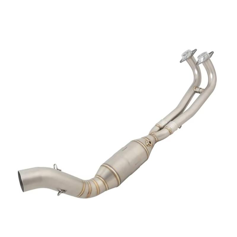 Youmero Motorrad Auspuffrohr Kompatibel Mit Yamaha Für Tmax 500 530 560 2017–2023 Komplettsystem-Motorradauspuff Modifizierungsanschluss 50,8 Mm Für Escape Front Link Pipe(Silver) von Youmero