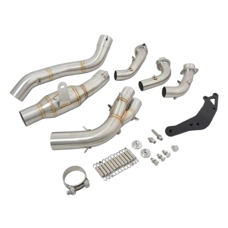 Youmero Motorrad Auspuffrohr Kompatibel Mit Yamaha Für Tracer 9 GT 2021 2022 2023 Motorradauspuff Für Fluchtsysteme Modifizierter Front-Link-Rohrschalldämpfer 51 Mm von Youmero