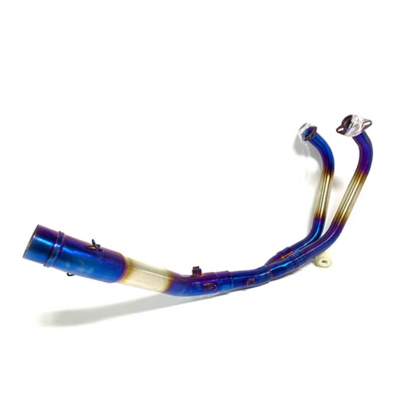 Youmero Motorrad Auspuffrohr Kompatibel Mit Yamaha Für YZF-R3 R25 MT03 Motorradauspuff Mittelschalldämpfer An Modifikationen Der Motorradauspuffanlage(Blue) von Youmero