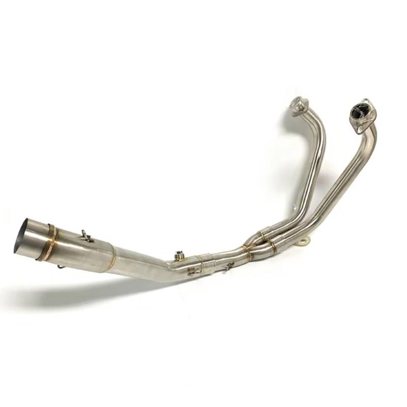 Youmero Motorrad Auspuffrohr Kompatibel Mit Yamaha Für YZF-R3 R25 MT03 Motorradauspuff Mittelschalldämpfer An Modifikationen Der Motorradauspuffanlage(Silver) von Youmero
