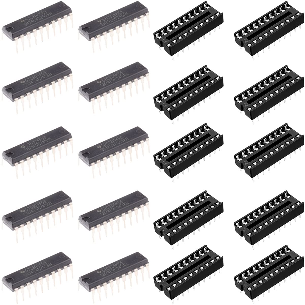 Youmile 10 Stück 74LVC245 - Breadboard SN74LVC245AN Bus TRANSCEIVER 8 Bit DIP-20 mit 3-State Outputs IC SN74LVC245A DIP IC Chip Sockel Adapter von Youmile