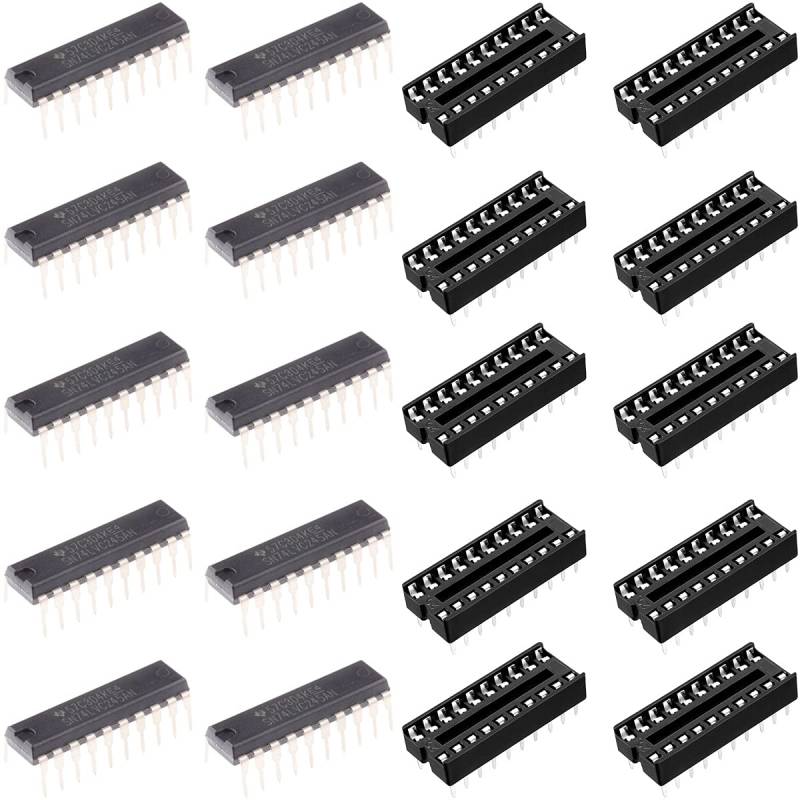 Youmile 10 Stück 74LVC245 - Breadboard SN74LVC245AN Bus TRANSCEIVER 8 Bit DIP-20 mit 3-State Outputs IC SN74LVC245A DIP IC Chip Sockel Adapter von Youmile