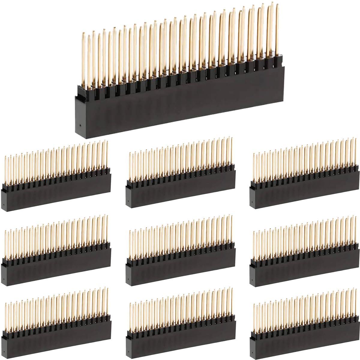 Youmile 10 Stück Pin header 2x20 (40 Pin) Extra Tall Female Stacking Header 0.1 Inch Pitch 2.54m Pin Header Connector für Raspberry Pi A+/B+/Pi 2/Pi 3 von Youmile