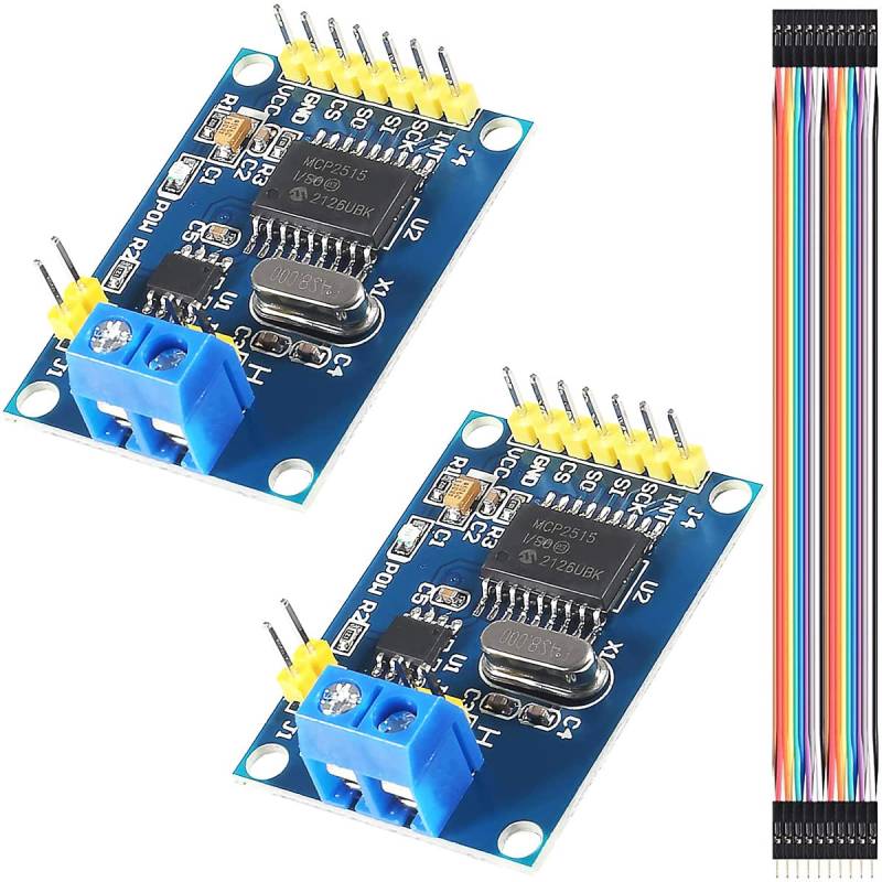Youmile 2 Stk MCP2515 CAN-Bus-Modul DC 5V TJA1050 Verhaltenmodul SPI-Controller-Schnittstellenkarte mit persönlichen und persönlichen Leitungen 51 MCU ARM-Controller-Entwicklungskarte von Youmile