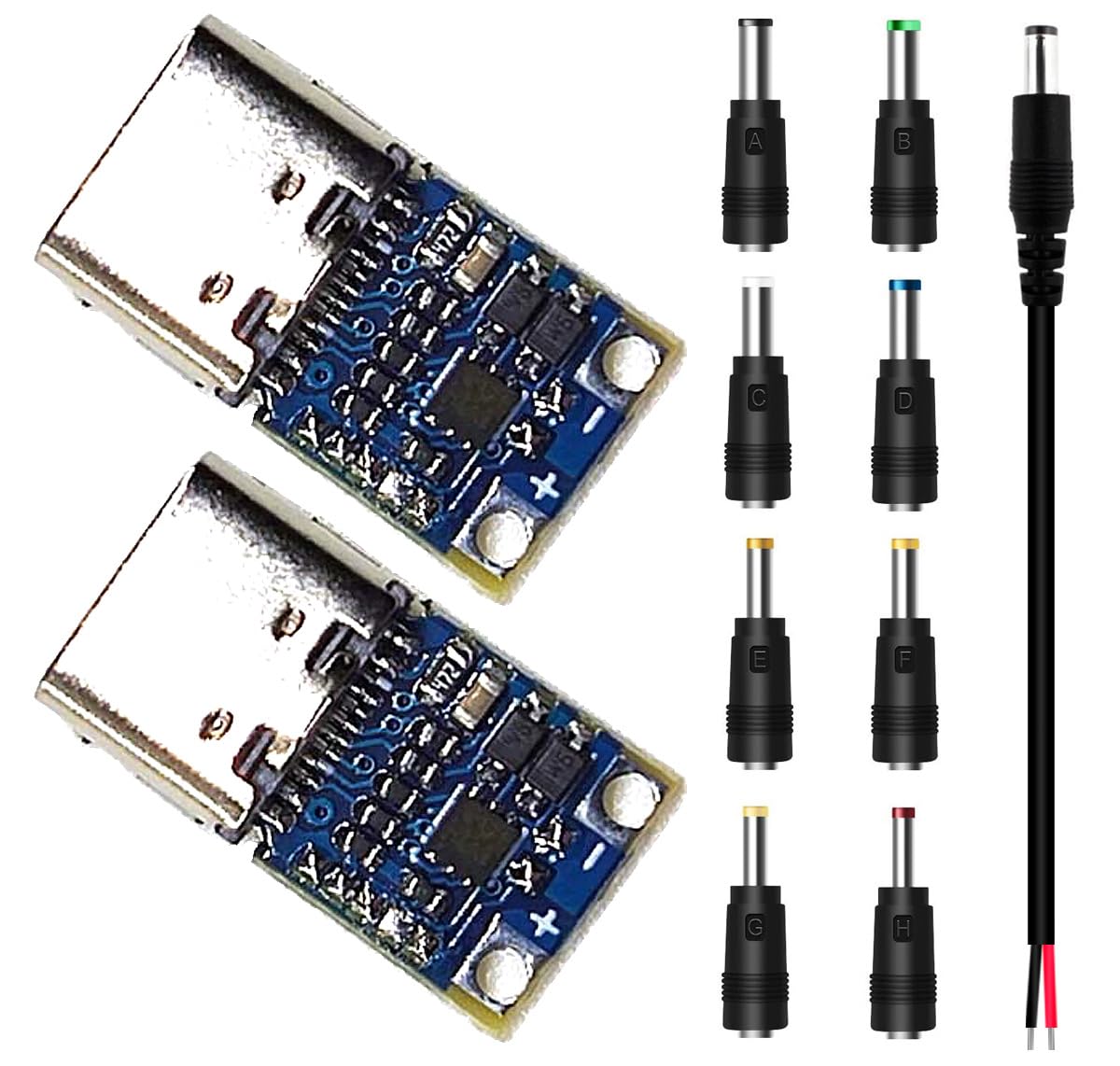 Youmile 2 Stück 20V 5A USB-C PD2.0 PD3.0 zu DC Ködermodul Schnelllade Typ-C Buchse für Eingangsstrom Trigger Modul mit 5A DC Stromstecker Pigtail Kabel, 8 teiliger Stecker Youmile 2 Stück 20V 5A USB-C PD2.0 PD3.0 zu DC Ködermodul Schnelllade Typ-C Buchse für Eingangsstrom Trigger Modul mit 5A DC Stromstecker Pigtail Kabel, 8 teiliger Stecker von Youmile