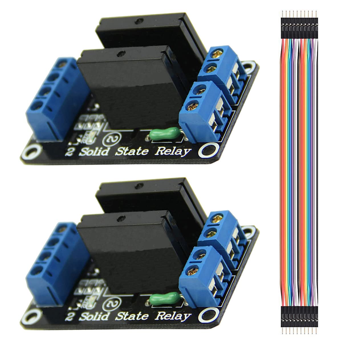 Youmile 2 Stück 5V 2 Kanal Solid State Relais Modul 250V 2A Low Level Trigger Relais für Arduino mit Dupont Kabel Youmile 2 Stück 5V 2 Kanal Solid State Relais Modul 250V 2A Low Level Trigger Relais für Arduino mit Dupont Kabel von Youmile