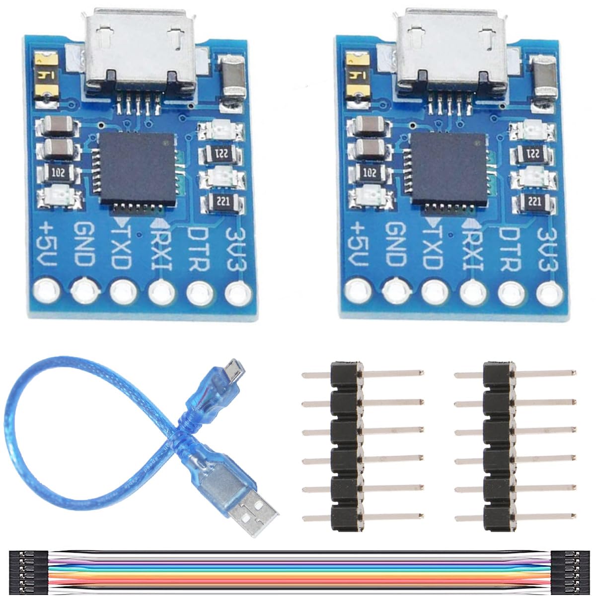Youmile 2 Stück CJMCU CP2102 Micro USB zu TTL/Seriell Modul Serial Converter 6PIN Converter STC Downloader mit männlichen und weiblichen DuPont Kabeln Micro zu USB Datenleitung für Arduino Youmile 2 Stück CJMCU CP2102 Micro USB zu TTL/Seriell Modul Serial Converter 6PIN Converter STC Downloader mit männlichen und weiblichen DuPont Kabeln Micro zu USB Datenleitung für Arduino von Youmile