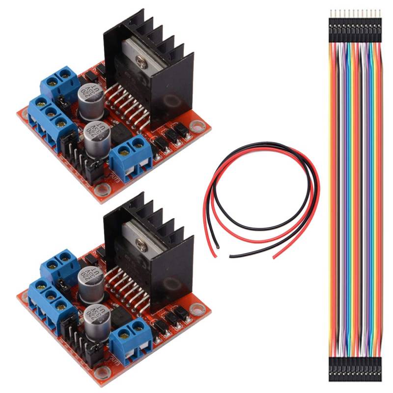 Youmile 2 Stück L298N Motorantriebs Steuerplatine DC Dual H-Brückenroboter Schrittmotorsteuerungs und Antriebsmodul für Arduino Smart Car mit Dupont-Kabel von Youmile