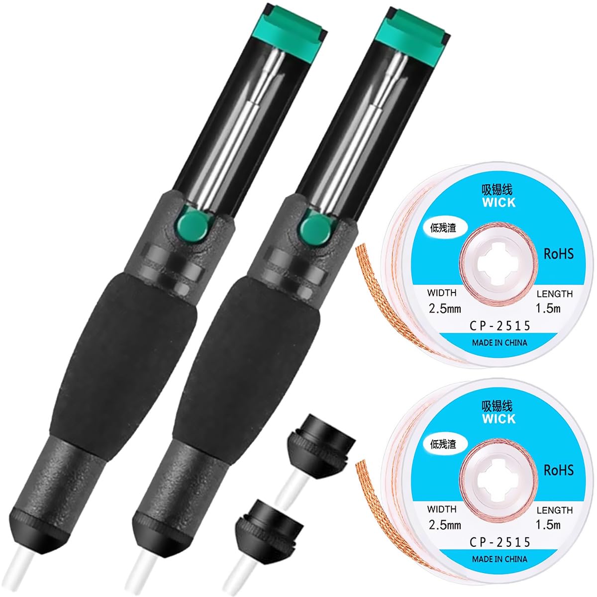 Youmile 2 Stück Lötsauger Entlötdoppelring Entlötgeflecht Entlötvakuumpumpe Lötentferner Werkzeug 8" schwarz mit Entlötdüse Lötdraht CP2515 Youmile 2 Stück Lötsauger Entlötdoppelring Entlötgeflecht Entlötvakuumpumpe Lötentferner Werkzeug 8" schwarz mit Entlötdüse Lötdraht CP2515 von Youmile