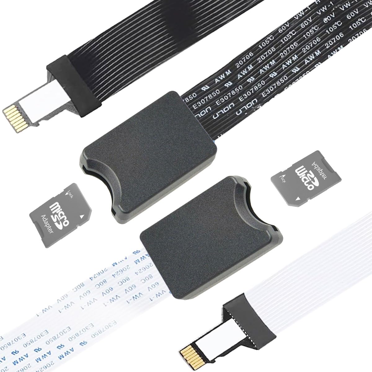 Youmile 2 Stück Micro TF zu Micro SD Karte Verlängerungskabel Leser Adapter Weiches flaches FPC-Verlängerungskabel 46~48 cm Schwarz und Weiß Externer SD-Kartenleser für das Auto Youmile 2 Stück Micro TF zu Micro SD Karte Verlängerungskabel Leser Adapter Weiches flaches FPC-Verlängerungskabel 46~48 cm Schwarz und Weiß Externer SD-Kartenleser für das Auto von Youmile