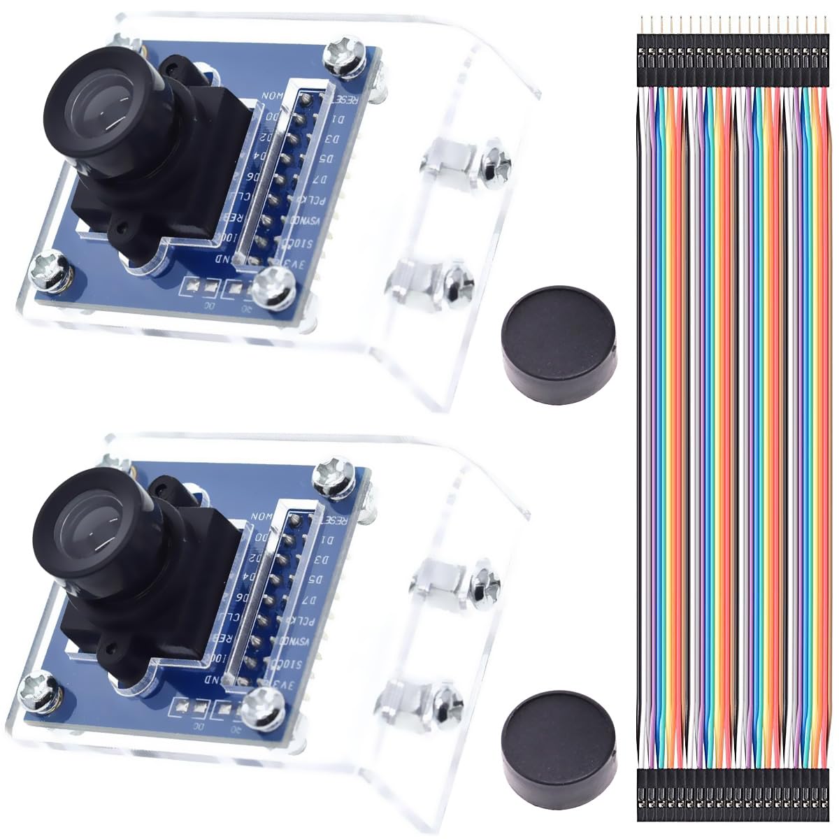 Youmile 2 Stück OV7670 Kameramodul 640x480 0,3Mega 300KP Unterstützt VGA CIF Auto Exposure Control Display Aktives I2C-Schnittstellenmodul mit Halterung Schraubensatz Dupont-Kabel für Arduino Youmile 2 Stück OV7670 Kameramodul 640x480 0,3Mega 300KP Unterstützt VGA CIF Auto Exposure Control Display Aktives I2C-Schnittstellenmodul mit Halterung Schraubensatz Dupont-Kabel für Arduino von Youmile