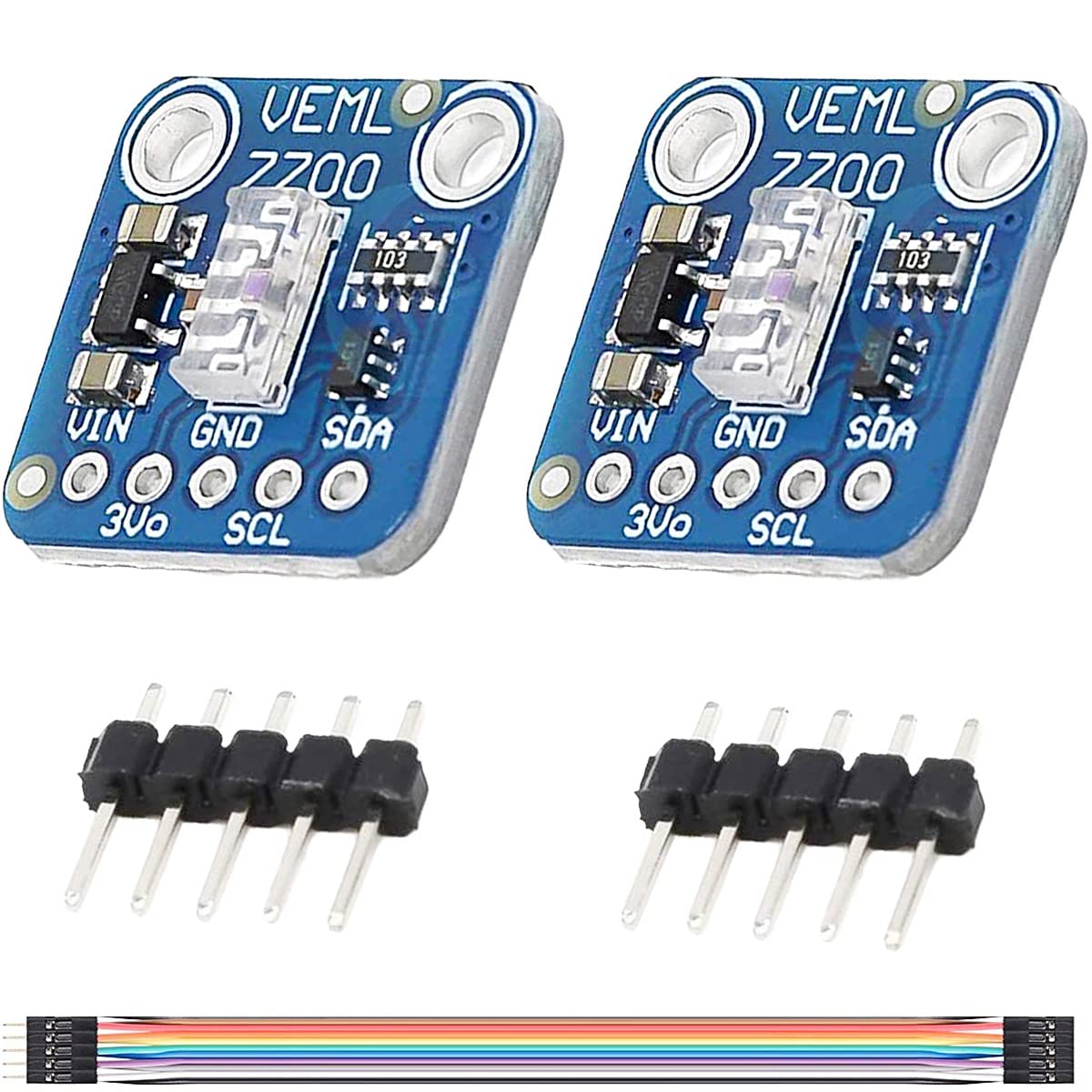 Youmile 2 Stück VEML7700 Ambient Light Sensor 3,3 V-5 V Luxsensor I2C IIC 16 Bits Lichtumgebungssensormodul 0~120 K Lux Lichtmessbereich hohe Präzision,mit Kabel von Youmile