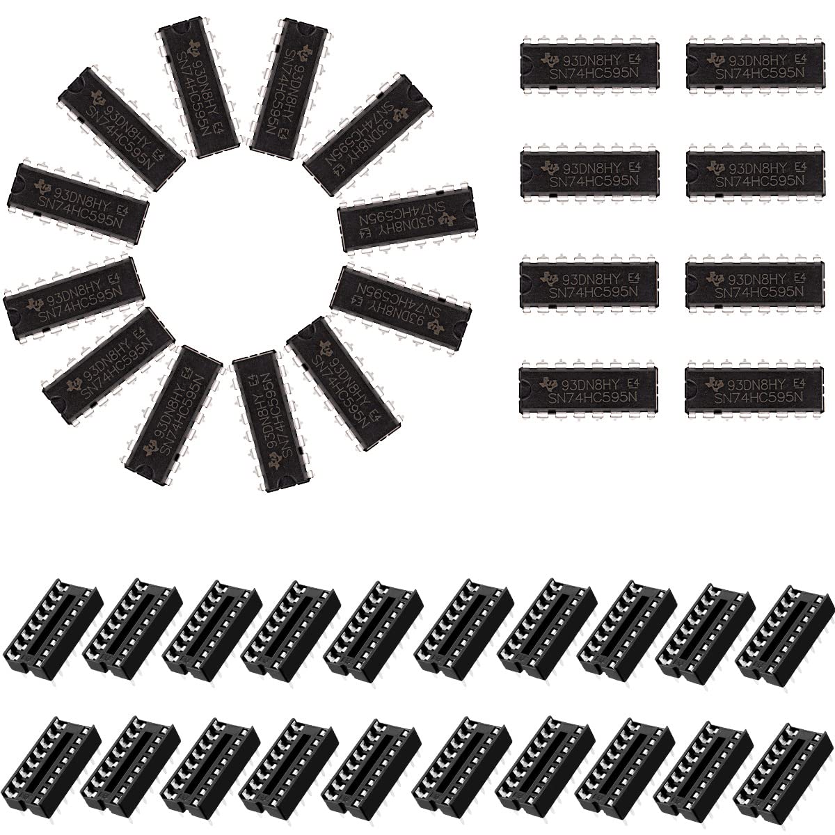 Youmile 20 Stück SN74HC595N 8-Bit-Zähler-Schieberegister 74HC595 DIP-16 3-State-Ausgangsregister Integrierte Schaltungen Hochgeschwindigkeitsübertragung + 20 Stück DIP-16 IC-Sockel Youmile 20 Stück SN74HC595N 8-Bit-Zähler-Schieberegister 74HC595 DIP-16 3-State-Ausgangsregister Integrierte Schaltungen Hochgeschwindigkeitsübertragung + 20 Stück DIP-16 IC-Sockel von Youmile