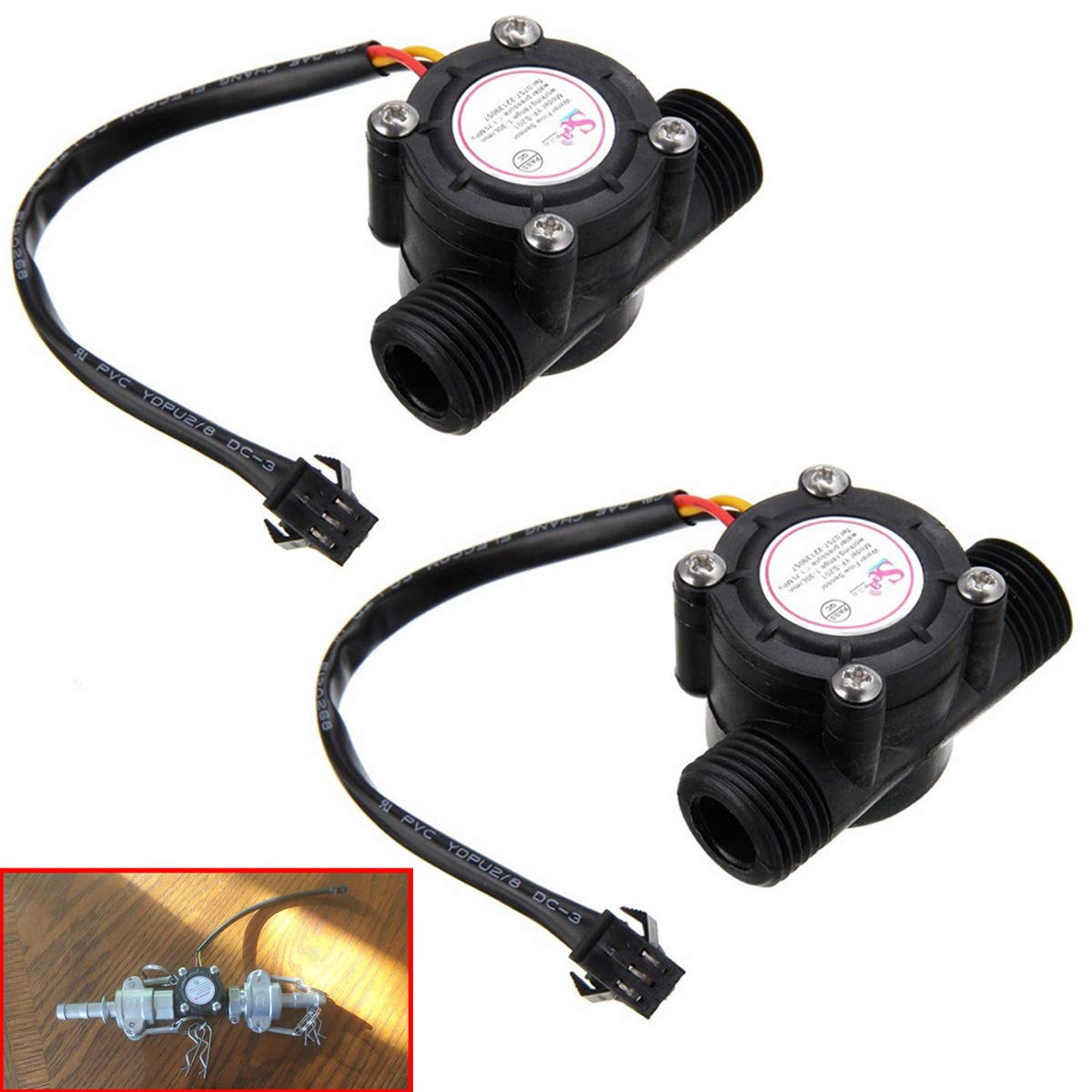 Youmile 2PACK Wasserdurchflusssensor 1-30L / min 1/2 "Kontrollflüssigkeit Durchflussmesser Schalter G1 / 2 Zähler 1-30L / min Messgerät für Arduino Durchflussmesser Temperaturmessgerät Youmile 2PACK Wasserdurchflusssensor 1-30L / min 1/2 "Kontrollflüssigkeit Durchflussmesser Schalter G1 / 2 Zähler 1-30L / min Messgerät für Arduino Durchflussmesser Temperaturmessgerät von Youmile