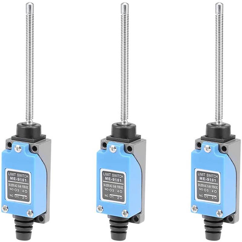 Youmile 3 Stück Mini Endschalter ME-9101 Flexibler Schraubenfederstab ME-8167 1NC + 1NO Endschalter für CNC-Fräse 3D-Drucker Türschalter von Youmile