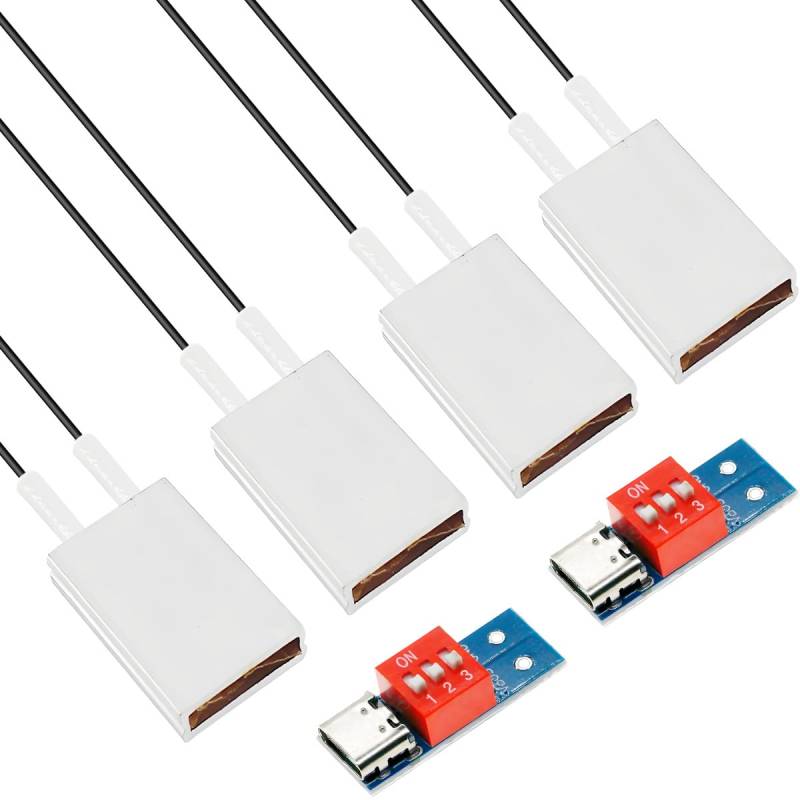 Youmile 4 Stück PTC Heizelement Heizplatte elektrische Heizung Kern konstante Temperatur Heizplatte AC/DC 12V/80℃/2-5W Aluminiumschale mit Täuschungsmodul für Low-Power-Mikrogeräte Heizung von Youmile